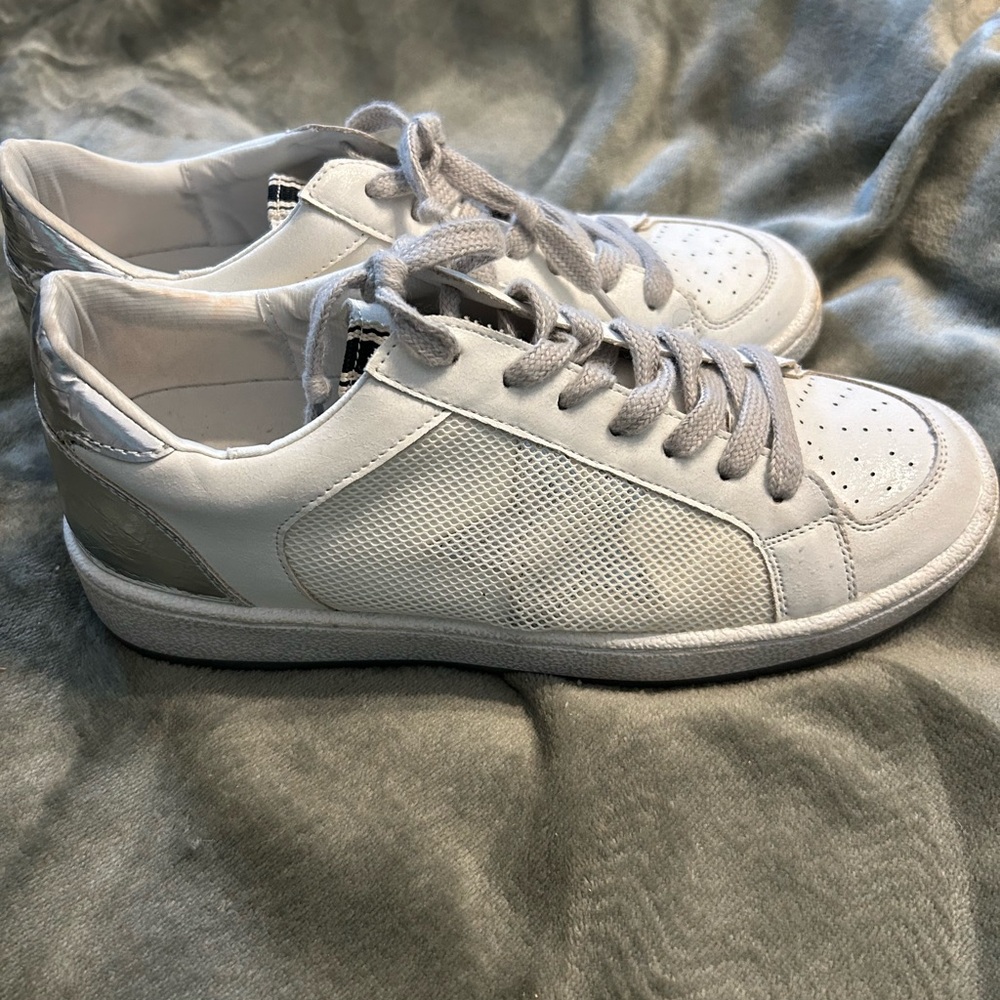 Slip on lace up shoes do show some wear but still lots of life left in them.